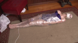 www.xsiteability.com - Mummification in Packing Tape - Orgasm Denied thumbnail