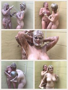 www.xsiteability.com - Miss Whitney & Nadia White: Cream Pie In The Face BTS Shower Scene - Photos thumbnail
